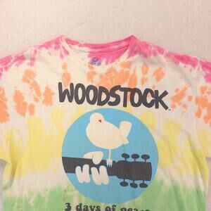 Liquid Blue Woodstock Short Sleeve Crew Neck T Shirt Adult Mens Size L Tie Dye